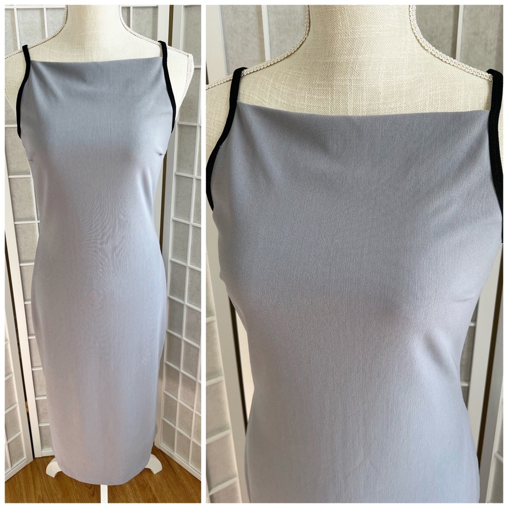 Vintage Evolution Not Revolution Spaghetti Strap Maxi Dress | Gray & Black Small